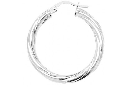 Sterling Silver Twist Hoop Earrings